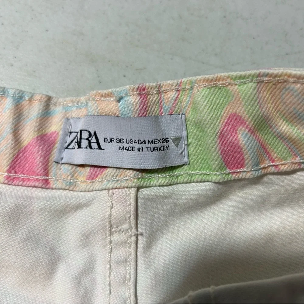 Zara Pastel Tie-Dye Jean Shorts size 30